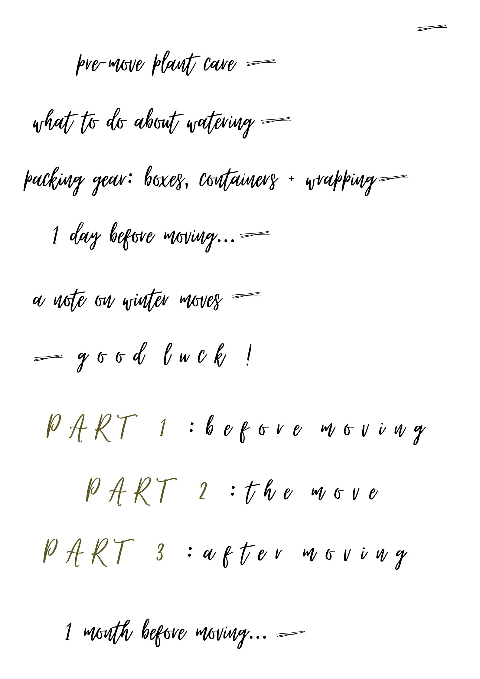 1 month before moving