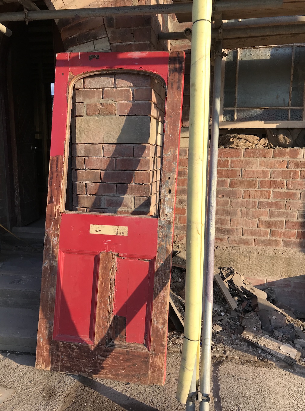 Salvaging and Stripping the old pub door progress
