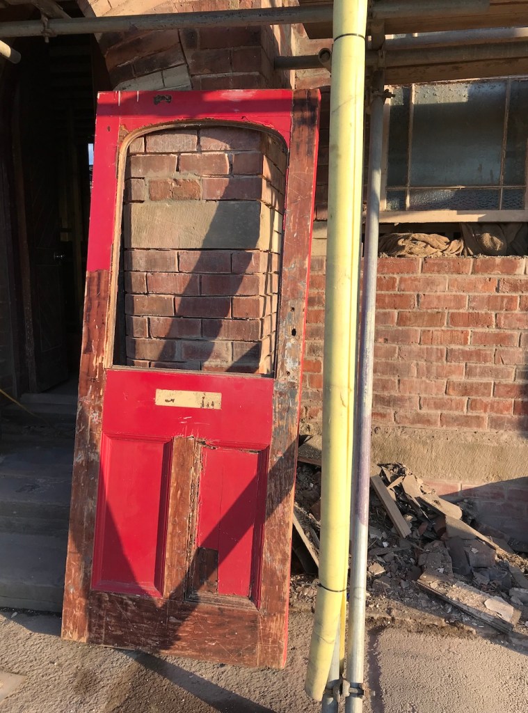 Salvaging and Stripping the old pub door progress