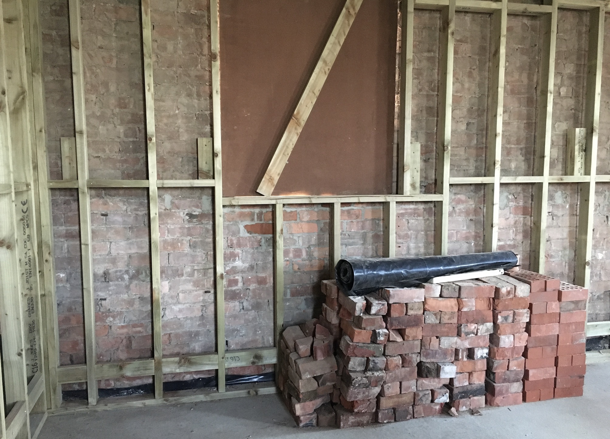 Battening the west wall