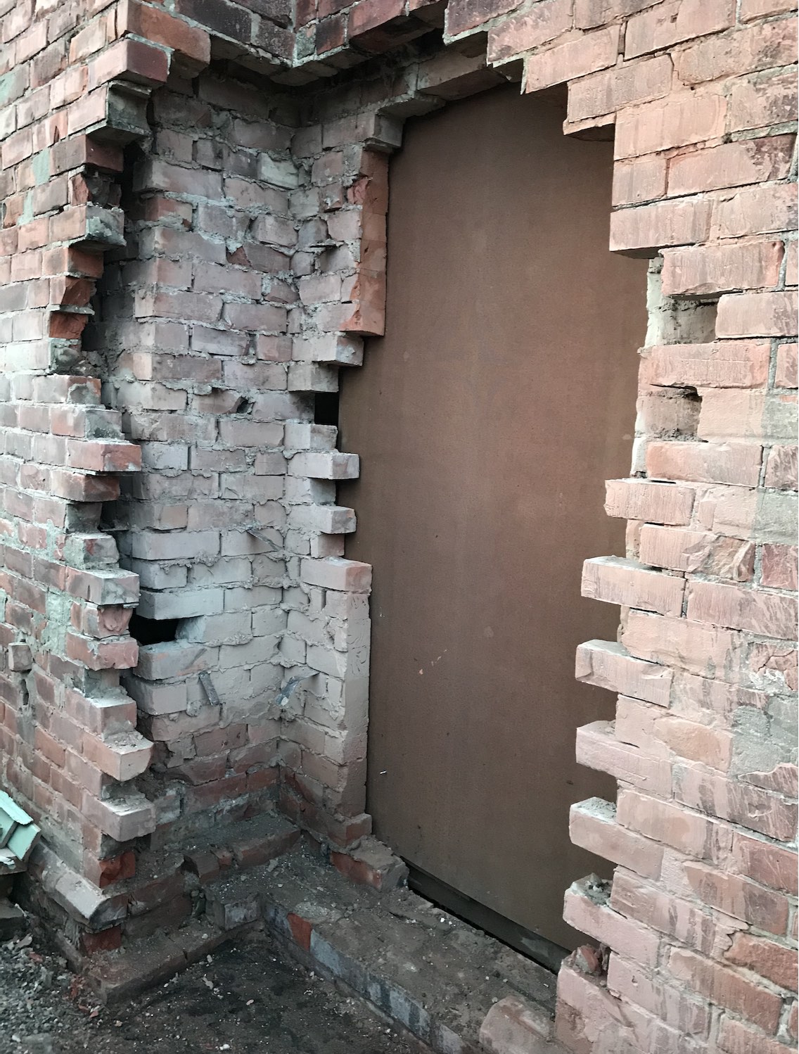 Making an aperture for the back door