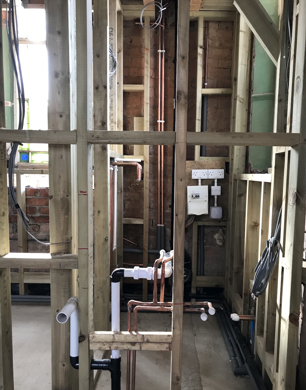 plumbing and heating works continue